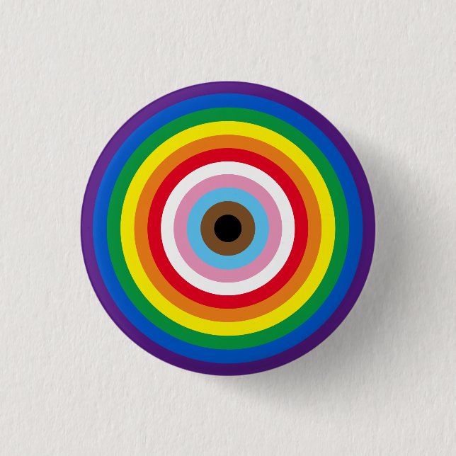 Lgbtq rainbow rand bullseye gay pride flagga knapp (Framsida)
