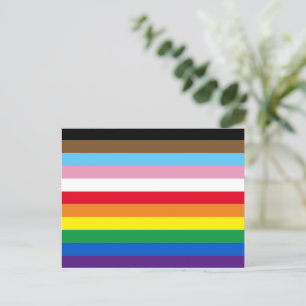Lgbtq regnbåge 11 rand inklusive gay pride flagga vykort
