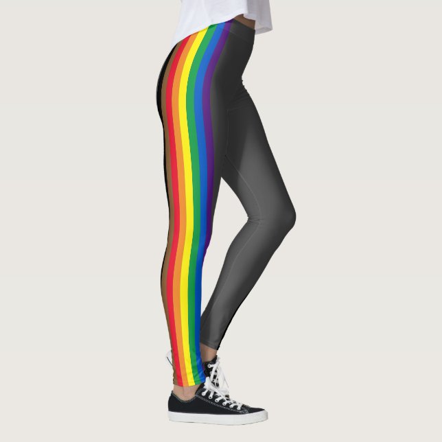 Lgbtq-regnbåge rand, det grå pridet flagga grått leggings (Höger)