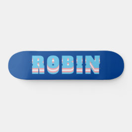LGBTQ Regnbåge Trangender Pride Flag Anpassat Namn Mini Skateboard Bräda 18,5 Cm