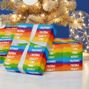 LGBTQ+ regnbågsflagga inslagningspapper   Pride-gå