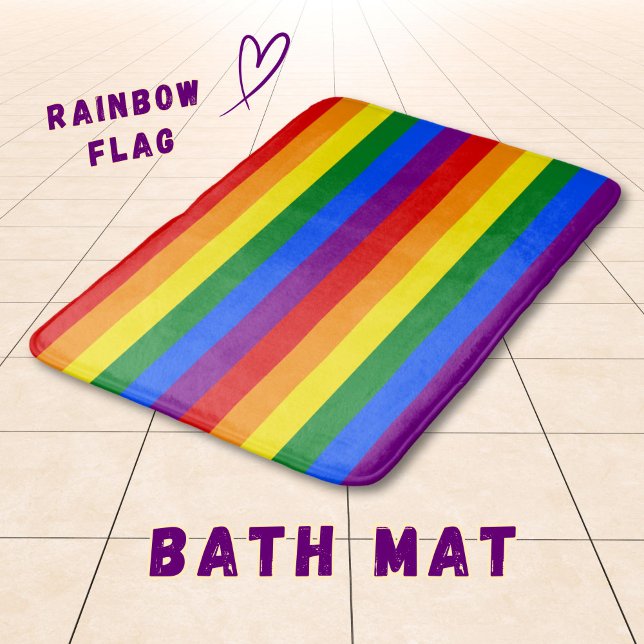 LGBTQ+ regnbågsflagga ränder för Pride Month -  Badrumsmatta (Skapare uppladdad)