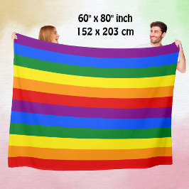 LGBTQ+ regnbågsflagga ränder för Pride Month - Fleecefilt