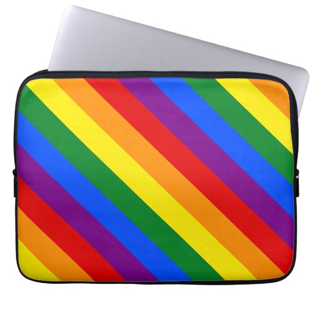 LGBTQ+ regnbågsflagga ränder för Pride Month -  Laptop Fodral (Framsidan)
