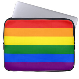 LGBTQ+ regnbågsflagga ränder för Pride Month -  Laptop Fodral