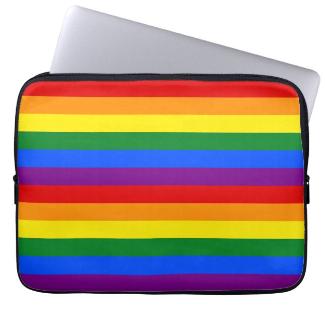 LGBTQ+ regnbågsflaggans ränder för Pride Month -  Laptop Fodral (Framsidan)