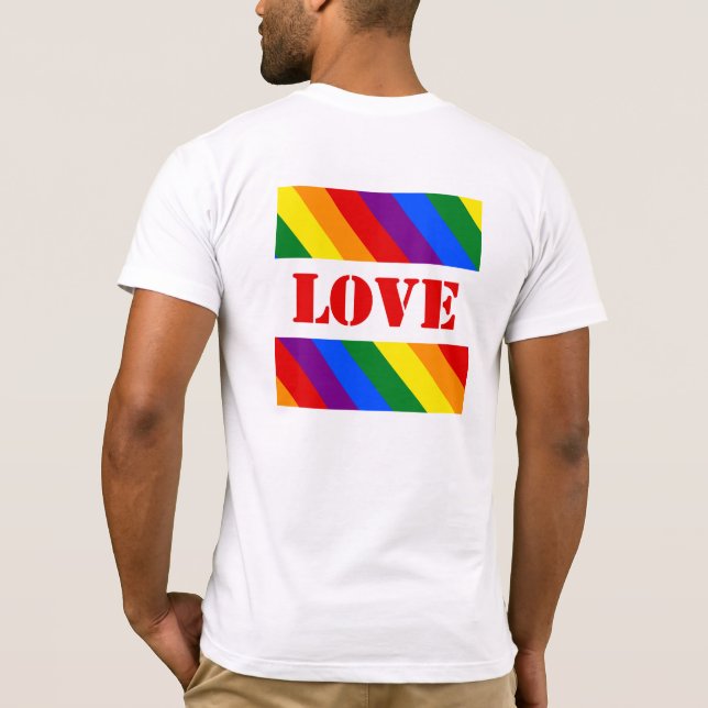 LGBTQ+ regnbågsflaggans ränder för Pride Month -  T Shirt (Baksida)
