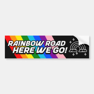 LGBTQ+ Regnbågväg hit Bildekal