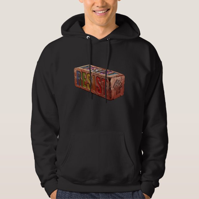 LGBTQ+ "RESIST" Brick Hoodie (Framsida)