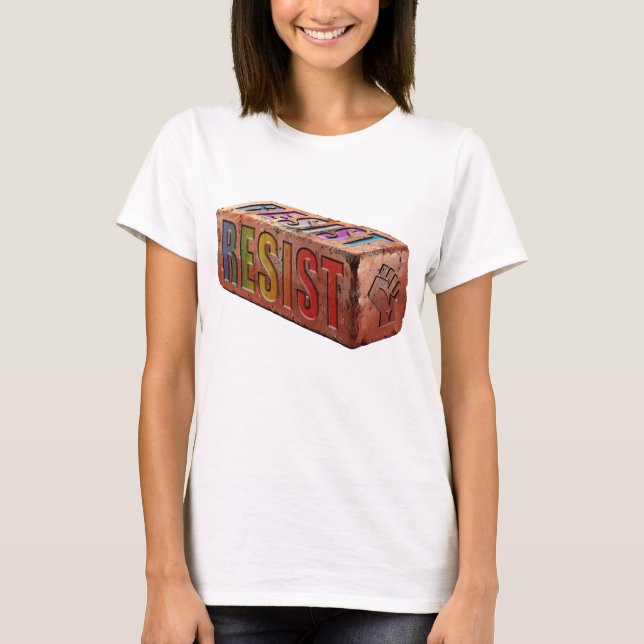 LGBTQ+ "RESIST" Brick T Shirt (Framsida)