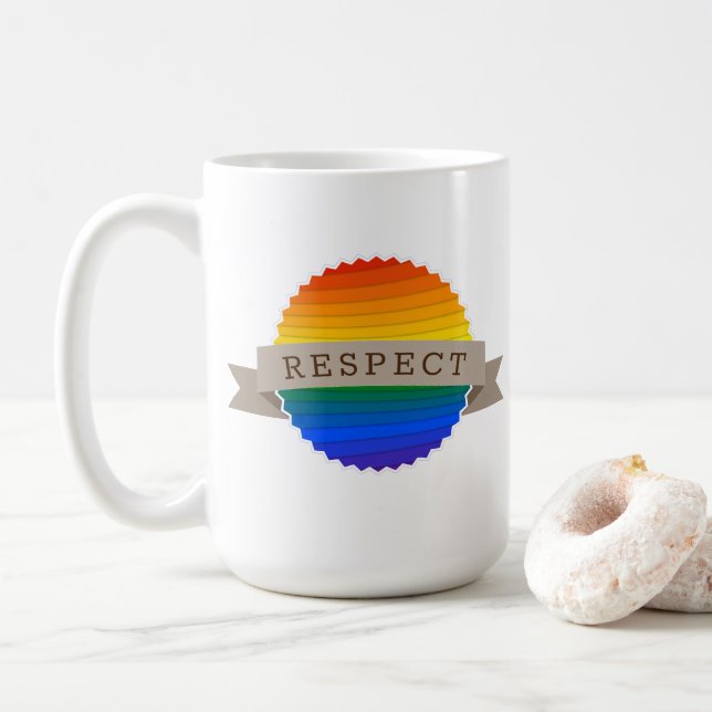 LGBTQ Respect Personlig Badge Mugg (Med munk)