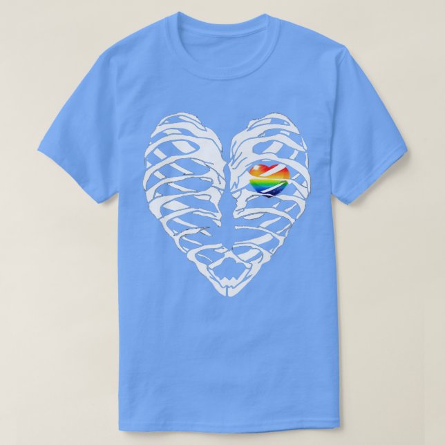 LGBTQ Ribage Rainbow Pride Heart Gay Lesbisk Bi H T Shirt (Design framsida)