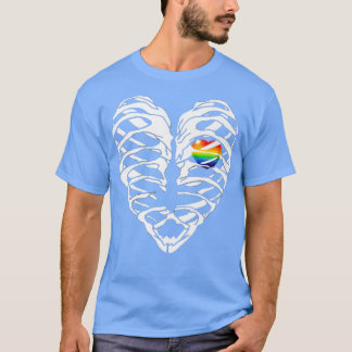 LGBTQ Ribage Rainbow Pride Heart Gay Lesbisk Bi H T Shirt