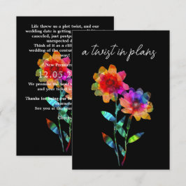 LGBTQ ROlig Bröllopsdatum ÄNDRA Blommor & Stolthe Tilläggskort