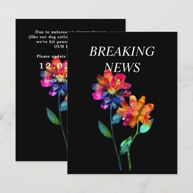 LGBTQ  ROligt Bröllopsdatum ÄNDRA Blommor & Stolth Tilläggskort (Fram/baksida)