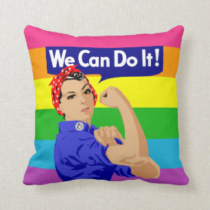 LGBTQ ROSIE FÖR RIVETERN: VI KAN GÖRA DET! KUDDE