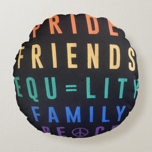 LGBTQ-runda Pillow Rund Kudde (Framsidan)