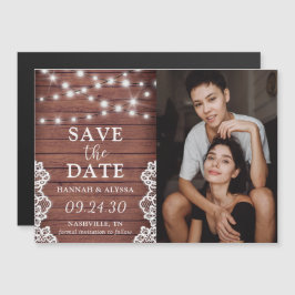 LGBTQ Rustic Ljus Photo Magnetic Magnetisk Inbjudningskort