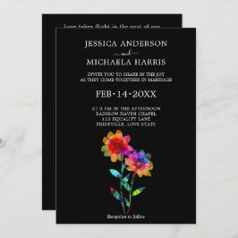 🌈 LGBTQ Soaring Together Petals & Pride Inbjudningar