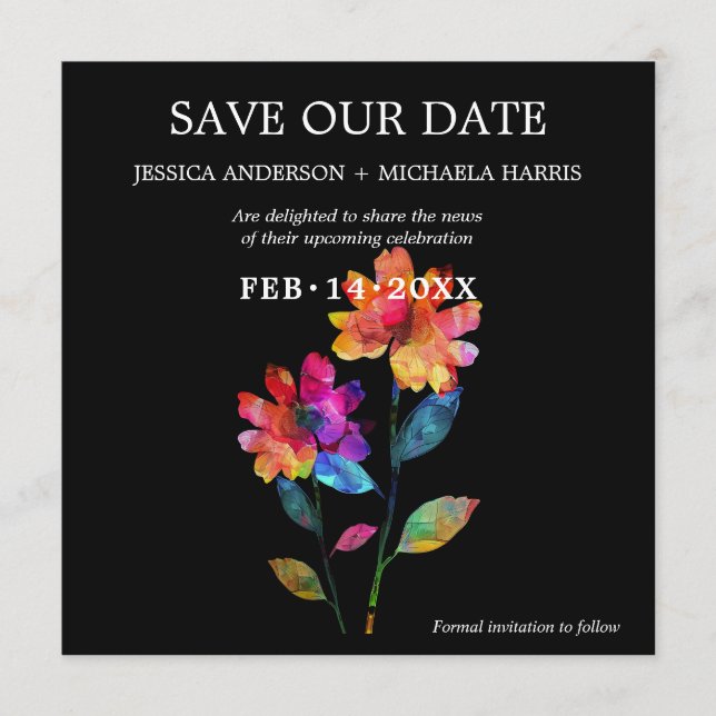 🌈 LGBTQ  Spara datum-blommor & stolthet  Datumet (Framsida)