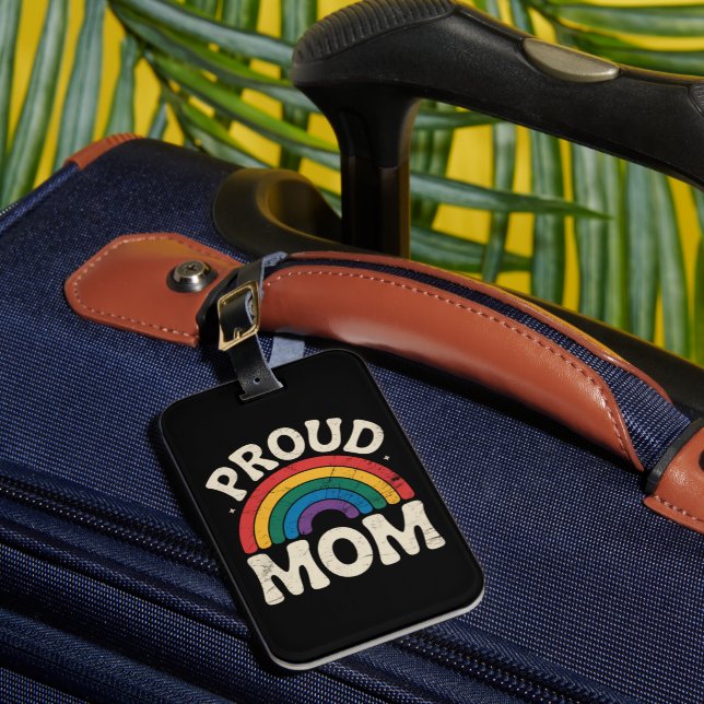 LGBTQ Stolt Mamma Gay Pride Regnbåge Mors Dag Bagagebricka (Framsida Insitu 1)