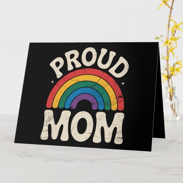 LGBTQ Stolt Mamma Gay Pride Regnbåge Mors Dag Kort (Gul blomma)