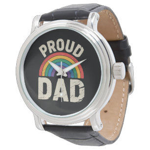 LGBTQ Stolt Pappa Gay Pride HBTQ Allierad Fars Dag Armbandsur