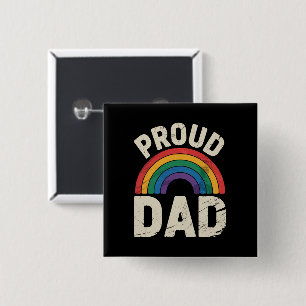 LGBTQ Stolt Pappa Gay Pride HBTQ Allierad Fars Dag Knapp