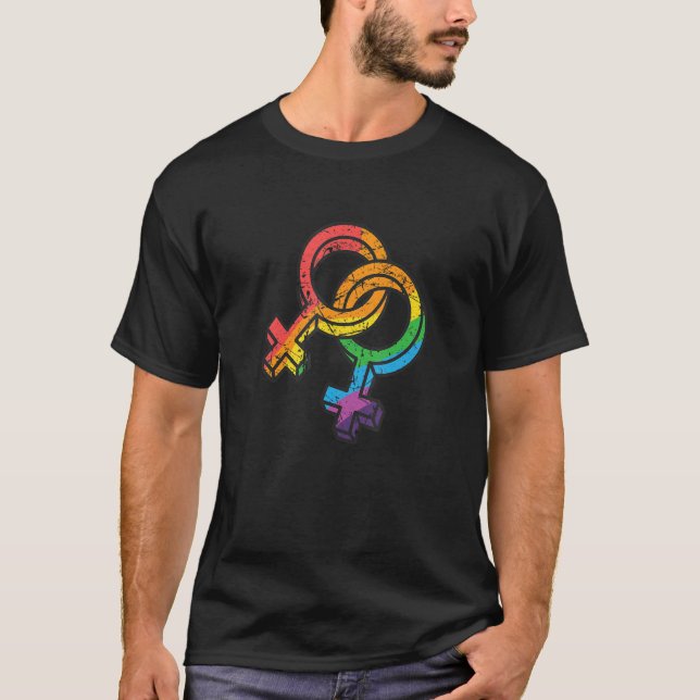 LGBTQ Symbol Awareness Month Support Love LGBT Com T Shirt (Framsida)