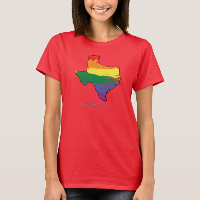 LGBTQ+ Texas Proud AF T Shirt (Framsida)