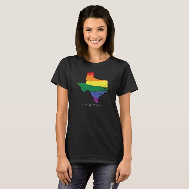 LGBTQ+ Texas Proud T Shirt (Hel framsida)