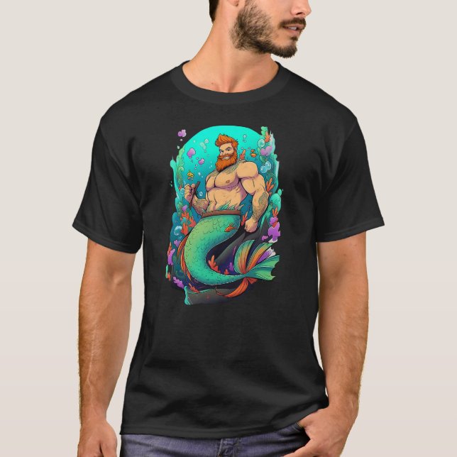 LGBTQ Transgender Gay Muscle Daddy Bear Mermaid Ga T Shirt (Framsida)