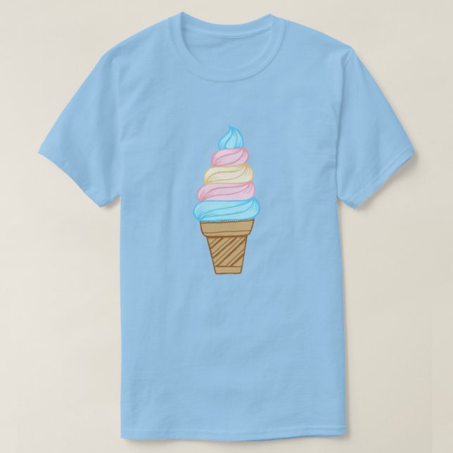 LGBTQ Transgender Pride Soft  Ice Cream Cone T Shirt (Design framsida)
