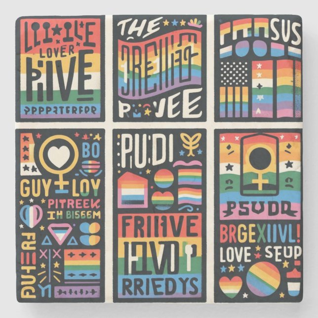 LGBTQ-underlägg Stenunderlägg (Framsidan)
