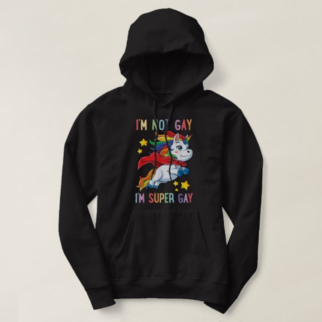 LGBTQ Unicorn Gay pride HBT Ally Rainbow Fl Hoodie (Design framsida)