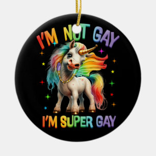 LGBTQ Unicorn Gay pride HBT Ally Rainbow Fl Julgransprydnad Keramik