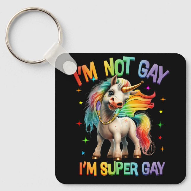 LGBTQ Unicorn Gay pride HBT Ally Rainbow Fl Nyckelring (Framsida)