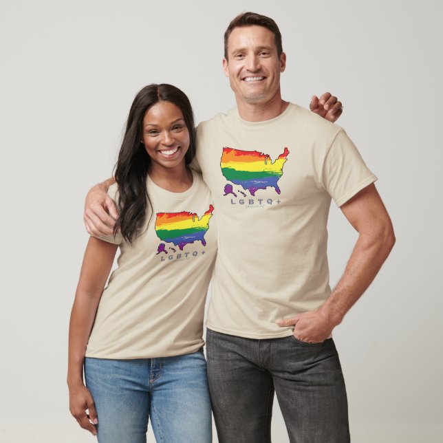 LGBTQ+ US Proud AF T Shirt (Unisex)