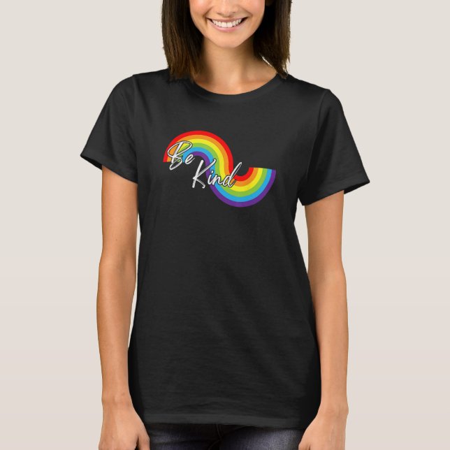 LGBTQ Vänlig HBTQ Pride HBTQ Allierad Regnbågsflag T Shirt (Framsida)