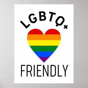 Lgbtq-vänlig pride flagga-symbol kärlek gay lgbt r poster