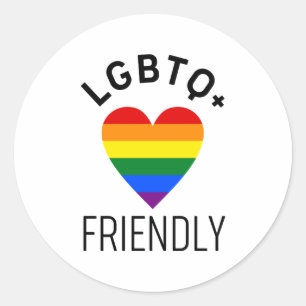 Lgbtq-vänlig pride flagga-symbol kärlek gay lgbt r runt klistermärke