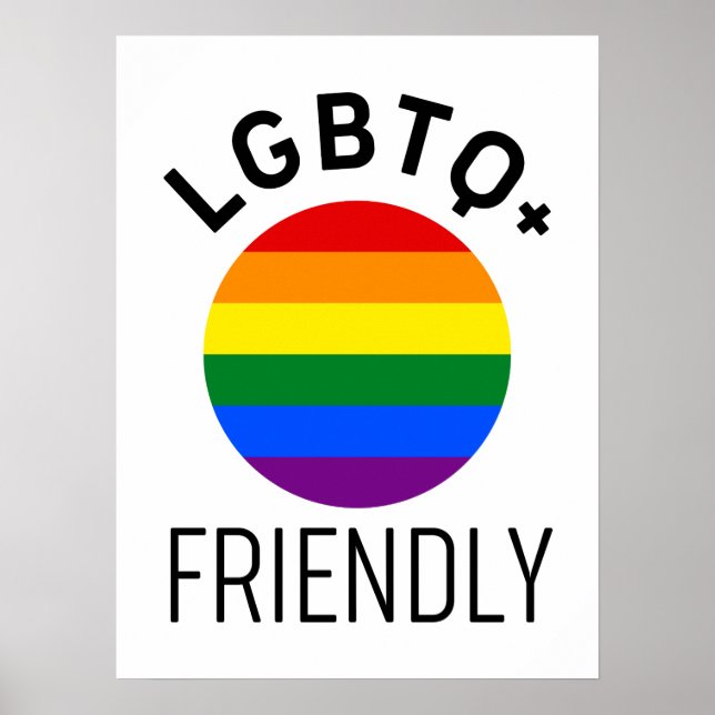 Lgbtq-vänlig symbol för homosexuellt regnbågshopp  poster (Framsidan)
