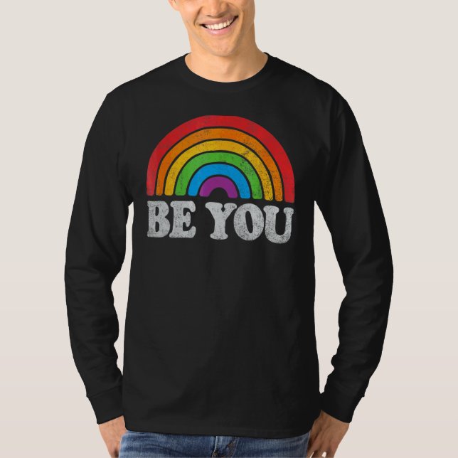 Lgbtq var du i Gay pride- månaden Lgbt Rainbow Fla T Shirt (Framsida)