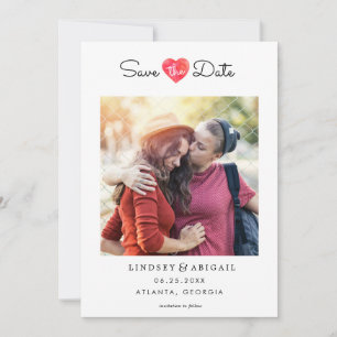 LGBTQ Watercolor Heart Spara datumet med foto
