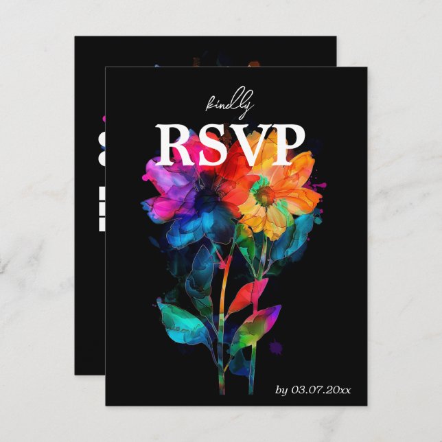 🌈 LGBTQ With menu and QR code Petals & Pride  OSA Kort (Fram/baksida)