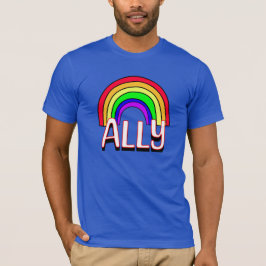 LGBTQIA+ Allierad | Söt regnbåge och hjärta stolth T Shirt