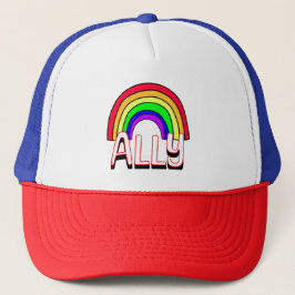 LGBTQIA+ Ally | Cute Rainbow och Heart-Pride Keps