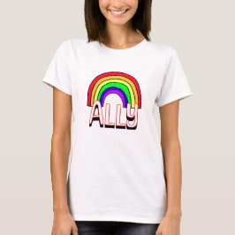 LGBTQIA+ Ally | Cute Rainbow och Heart-Pride T Shirt