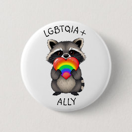 LGBTQIA+ Ally | Rasion med Rainbow Heart Knapp