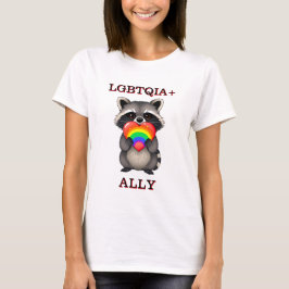 LGBTQIA+ Ally | Rasion med Rainbow Heart T Shirt